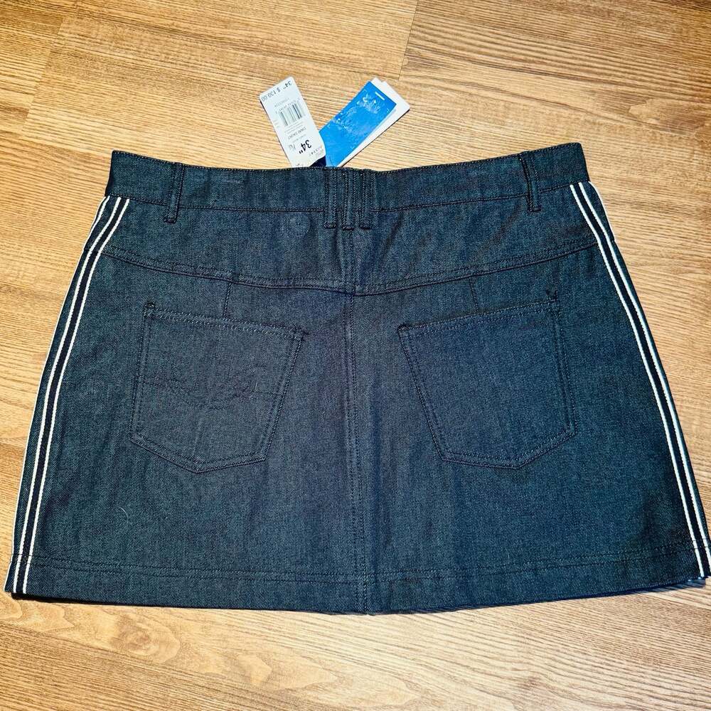 NWT Women’s Size 16 ADIDAS Originals 3-Stripes Button-Front Denim Skirt - Picture 4 of 14
